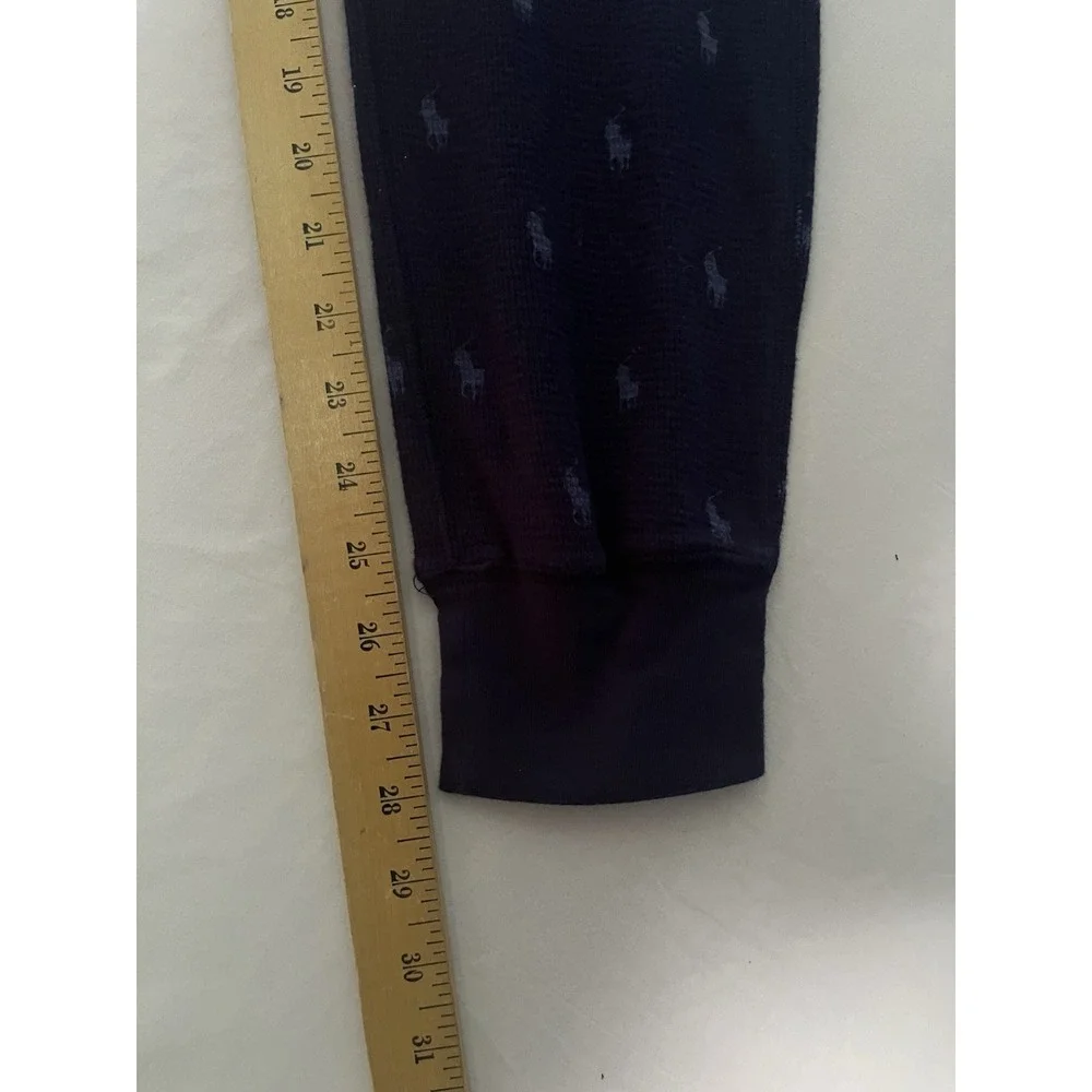 Polo Ralph Lauren All Over Print Sleepwear Pants Men's Medium Navy Blue Tapered